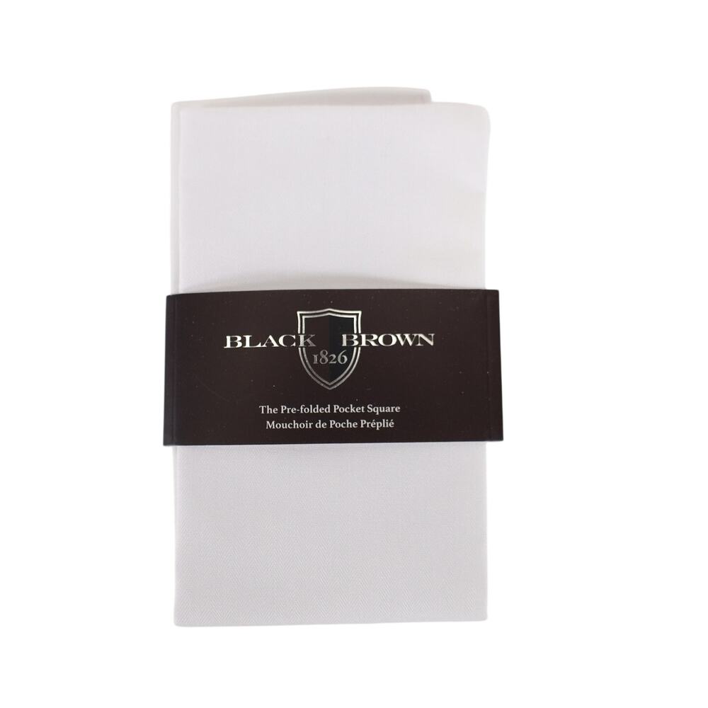 Black Brown 1826 White Pocket Square – Classic Men's Dress Accessory